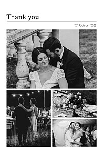 In print (multi-photo) 4 pages white wedding thank you cards In print (multi-photo) 4 pages white wedding thank you cards