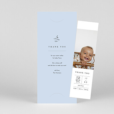 All about me (bookmark) blue blue baby thank you cards All about me (bookmark) blue blue baby thank you cards