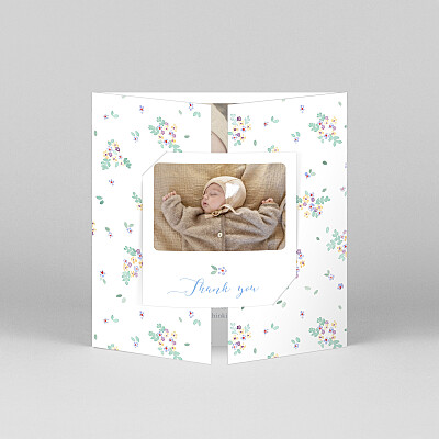 Primrose hill (gatefold) white girls baby thank you cards Primrose hill (gatefold) white girls baby thank you cards