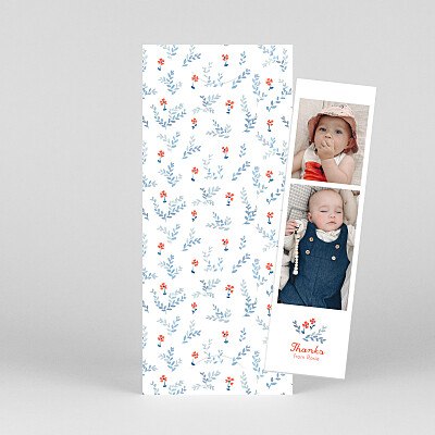 Little rambler (bookmark) blue girls baby thank you cards Little rambler (bookmark) blue girls baby thank you cards
