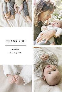 Sweet moments (portrait) 4 pages white girls baby thank you cards Sweet moments (portrait) 4 pages white girls baby thank you cards