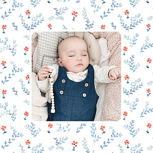 Little rambler (4 pages) blue baby announcements Little rambler (4 pages) blue baby announcements
