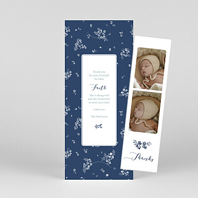 Primrose hill (bookmark) blue girls baby thank you cards Primrose hill (bookmark) blue girls baby thank you cards