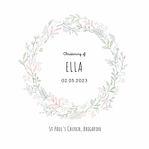 Pleasant pastures green pink christening invitations 愉快的牧场绿色粉红色的洗礼邀请betway必威精装版