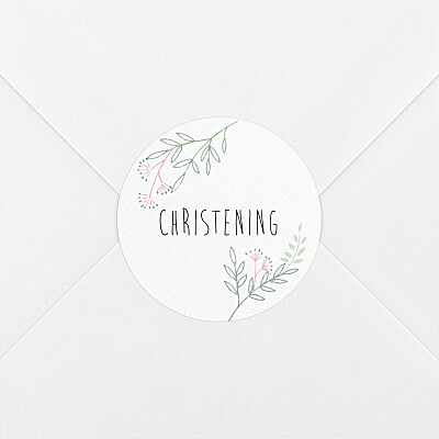 Pleasant pastures green pink personalised christening stickers Pleasant pastures green pink personalised christening stickers