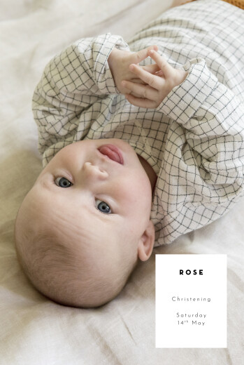 Christening Invitations Inkwell White - Front Christening Invitations Inkwell White - Front
