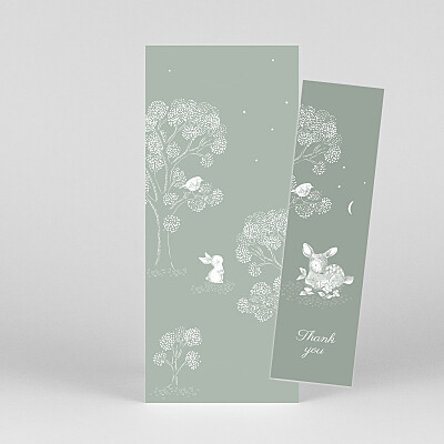Bedtime story (bookmark) green baby thank you cards 睡前故事(书签)绿色宝贝谢谢卡片