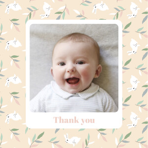 Baby Thank You Cards Bouncing bunny beige Baby Thank You Cards Bouncing bunny beige