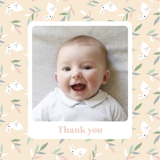 Baby Thank You Cards Bouncing bunny beige - Page 1