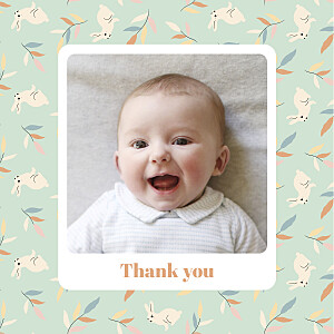Bouncing bunny green green baby thank you cards Bouncing bunny green green baby thank you cards