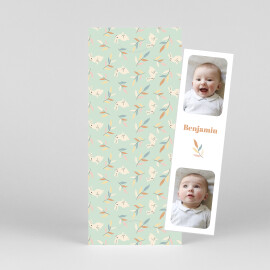 Baby Announcements Bouncing Bunny (Bookmark) Green