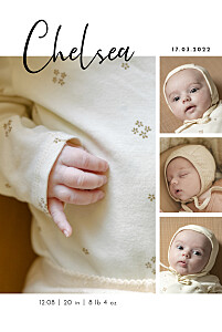 Candor (portrait) 4 pages green baby announcements 坦白(肖像)4页绿色宝宝公告