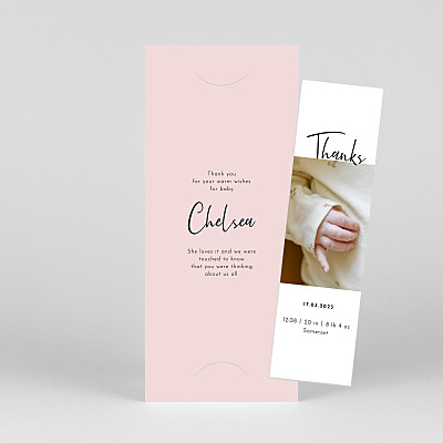 Candor (bookmark) pink pink baby thank you cards Candor (bookmark) pink pink baby thank you cards
