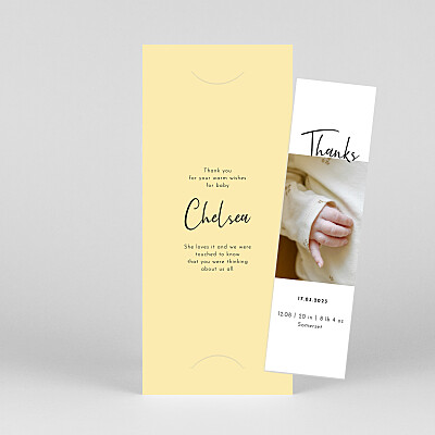 Candor (bookmark) yellow yellow baby thank you cards Candor (bookmark) yellow yellow baby thank you cards