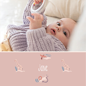 Savanna parade (4 pages) brown pink baby thank you cards Savanna parade (4 pages) brown pink baby thank you cards