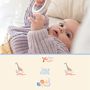 Savanna parade (4 pages) beige beige baby thank you cards Savanna parade (4 pages) beige beige baby thank you cards