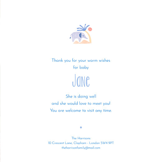 Baby Thank You Cards Savanna Parade (4 pages) Beige - Page 3