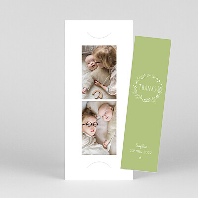 Pleasant pastures (bookmark) green and yellow yellow baby thank you cards Pleasant pastures (bookmark) green and yellow yellow baby thank you cards