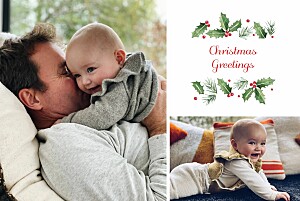 Winter holly (4 pages) white christmas cards 冬青(4页)白色圣诞卡betway必威开户网站