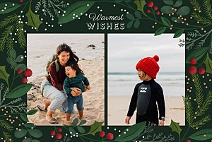 Winter berries (4 pages) green botanical christmas cards Winter berries (4 pages) green botanical christmas cards