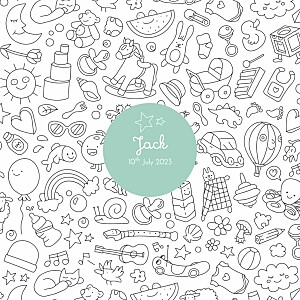 Colour in! by omy (4 pages) white girls baby announcements Colour in! by omy (4 pages) white girls baby announcements