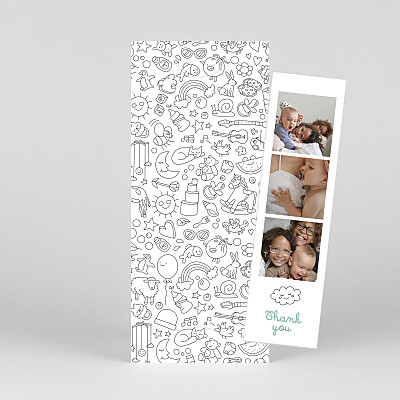 Colour in! by omy (bookmark) white baby thank you cards Colour in! by omy (bookmark) white baby thank you cards
