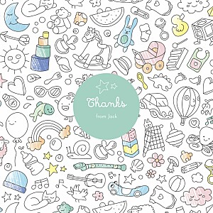Colour in! by omy (4 pages) colours white baby thank you cards Colour in! by omy (4 pages) colours white baby thank you cards