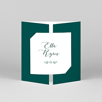 Pleasant pastures (gatefold) green wedding invitations 愉快的牧场(大门)绿色的婚礼请柬