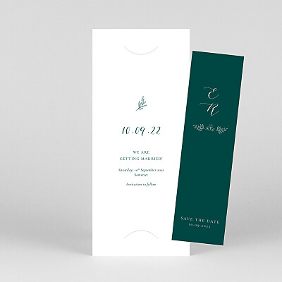 Pleasant pastures (bookmark) green save the dates Pleasant pastures (bookmark) green save the dates