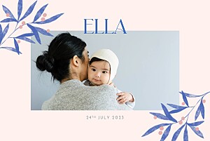 Evergreen bay (4 pages) landscape pink baby announcements 长青湾(4页)景观粉红宝宝公告