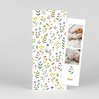 Wildflowers (bookmark) white yellow baby announcements Wildflowers (bookmark) white yellow baby announcements