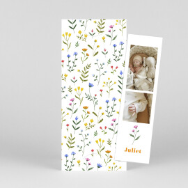 Baby Thank You Cards Wildflowers (Bookmark) White
