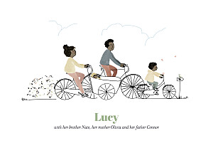 A family stroll white white baby announcements A family stroll white white baby announcements