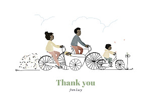 A family stroll white yellow baby thank you cards A family stroll white yellow baby thank you cards
