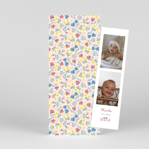 Baby Thank You Cards Busy Lizzies (Bookmark) Pink - View 1 Baby Thank You Cards Busy Lizzies (Bookmark) Pink - View 1