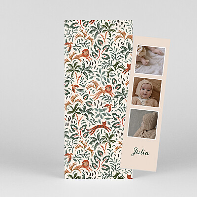 Jungle rhythm (bookmark) boys baby thank you cards Jungle rhythm (bookmark) boys baby thank you cards
