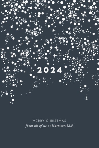 Business Christmas Cards Star Shower (4 Pages) Blue - Page 1 Business Christmas Cards Star Shower (4 Pages) Blue - Page 1