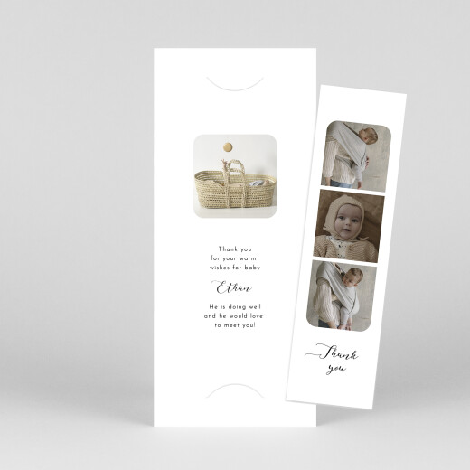 Baby Thank You Cards Tender Moments (Bookmark) White - View 1