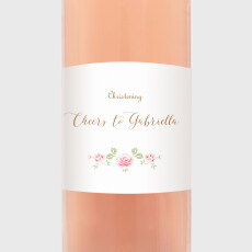 Christening Wine Labels Rose Garden White