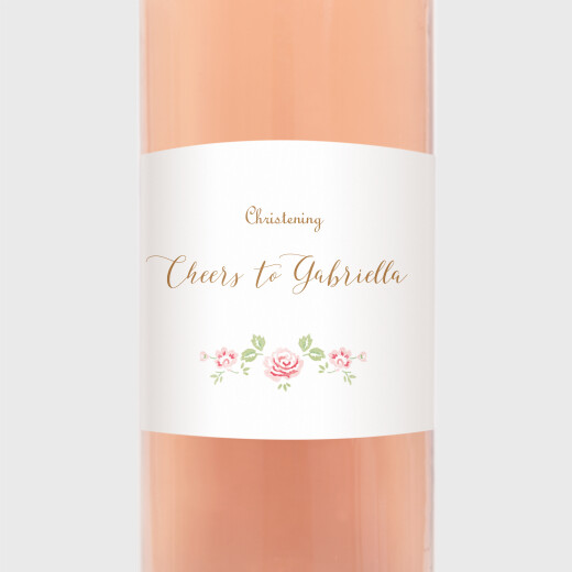Christening Wine Labels Rose Garden White - View 2