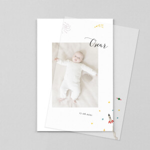 Baby Thank You Cards Once upon a time (Vellum) sky