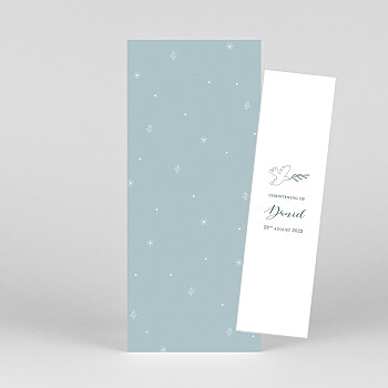 Delicate dove (bookmark) blue christening invitations Delicate dove (bookmark) blue christening invitations