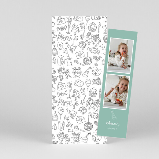 Kids Party Invitations Colour in! by OMY (Bookmark) White - View 1