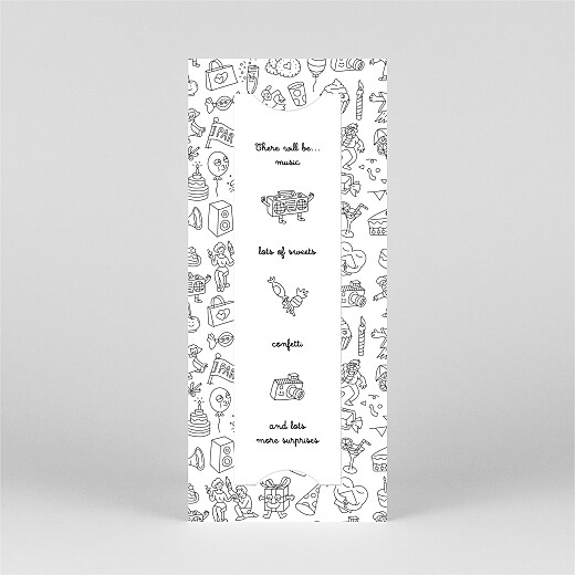Kids Party Invitations Colour in! by OMY (Bookmark) White - View 3