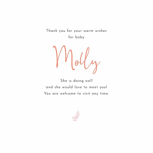 Baby Thank You Cards Botanical Bliss (4 pages) Pink - Page 3