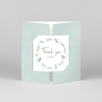 Botanical bliss (gatefold) blue blue baby thank you cards Botanical bliss (gatefold) blue blue baby thank you cards