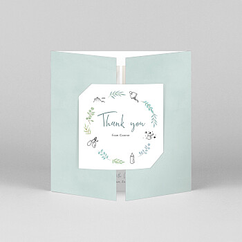 Botanical bliss (gatefold) blue baby thank you cards Botanical bliss (gatefold) blue baby thank you cards