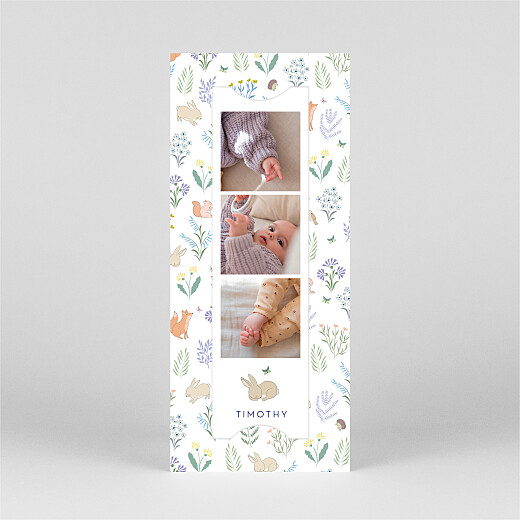 Baby Announcements Woodland friends (bookmark) blue - View 2