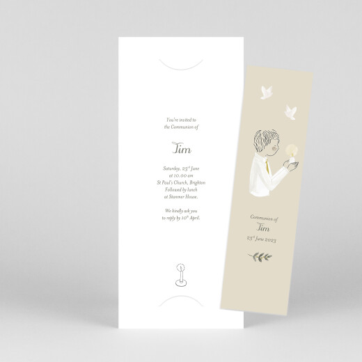 Communion Invitations Soft Glow (Bookmark) Yellow - View 1 Communion Invitations Soft Glow (Bookmark) Yellow - View 1