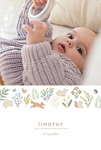 Woodland friends (portrait) green green baby announcements Woodland friends (portrait) green green baby announcements